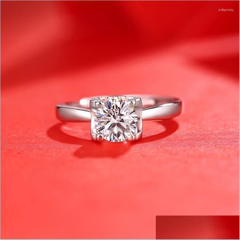 

Cluster Rings Cluster Rings 925 Sier D Color Brilliant Cut 5Mm To 6 Moissanite Ring 0 51 Classic Bl Round Stone Engagement Drop Deli Dh86F