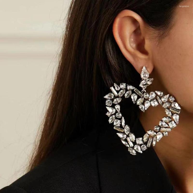 

Dangle Earrings 2022 Rhinestone Heart For Women Fashion Jewelry Boutique Ladys' Statement Accessories