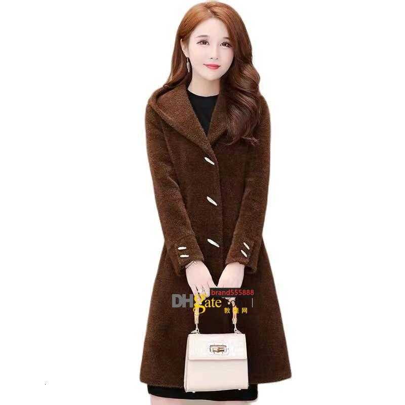 

Women's Wool & Blends Women Winter Woolen Coat Middle-aged Female Imitation Mink Velvet Hooded Jacket Loose Plus Size 5XL Overcoat A, Red wine