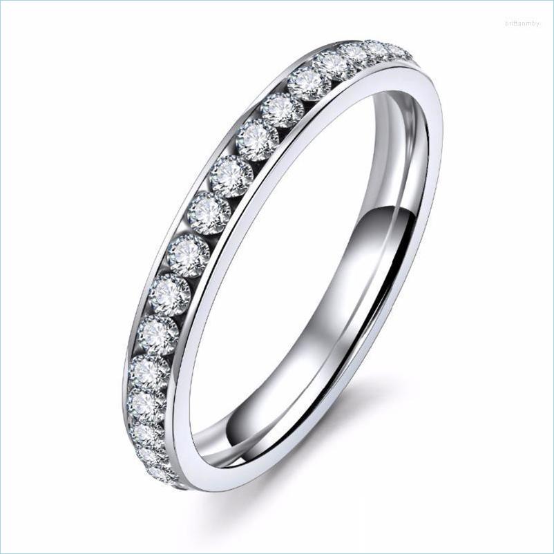 

Cluster Rings Cluster Rings Sier Color Titanium Stainless Steel Crystal Wedding For Women Cz Surround Men Ring Fashion Jewelry Whole Dhaq7
