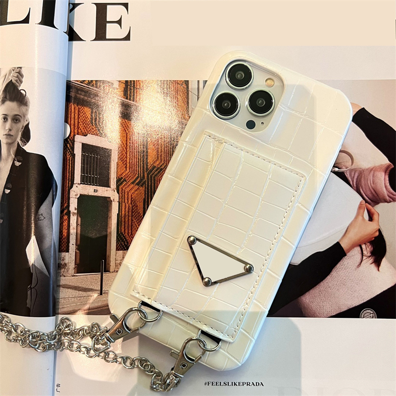 

Cell Phone Case Designers 14 Pro Max Cases For IPhone 13 12 11 Plus Promax Xr Xsmax Metal Chain Luxury IPhone Case, P1