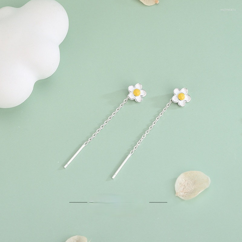 

Dangle Earrings Bohemia Silver Plated Flower Long Line Tassels Drop Charm Women Fashion Korean Earring Party Jewelry Accessories
