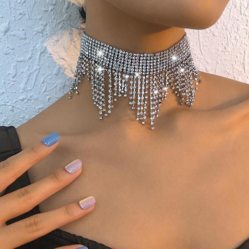 

Choker Rhinestone Full Claw Chain Tassel Personality Light Luxury Sexy Necklace