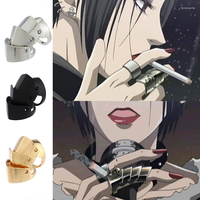 

Cluster Rings Anime Oosaki Nana Same Scroll Joint Armor Ring Punk Gothic Rock Metal Knuckle Finger For Women Jewelry Cosplay Gift