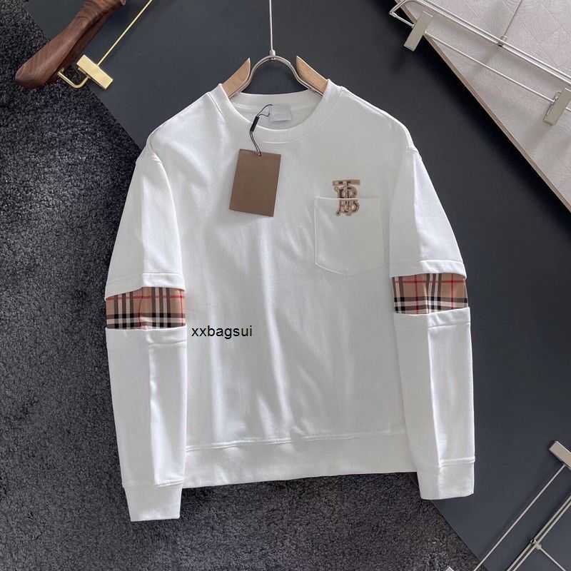 

burbrerys mens hooded High end fashion brand 2022 autumn winter new plaid splicing letters wo pullover round neck sweater jackets costs VRZP, White