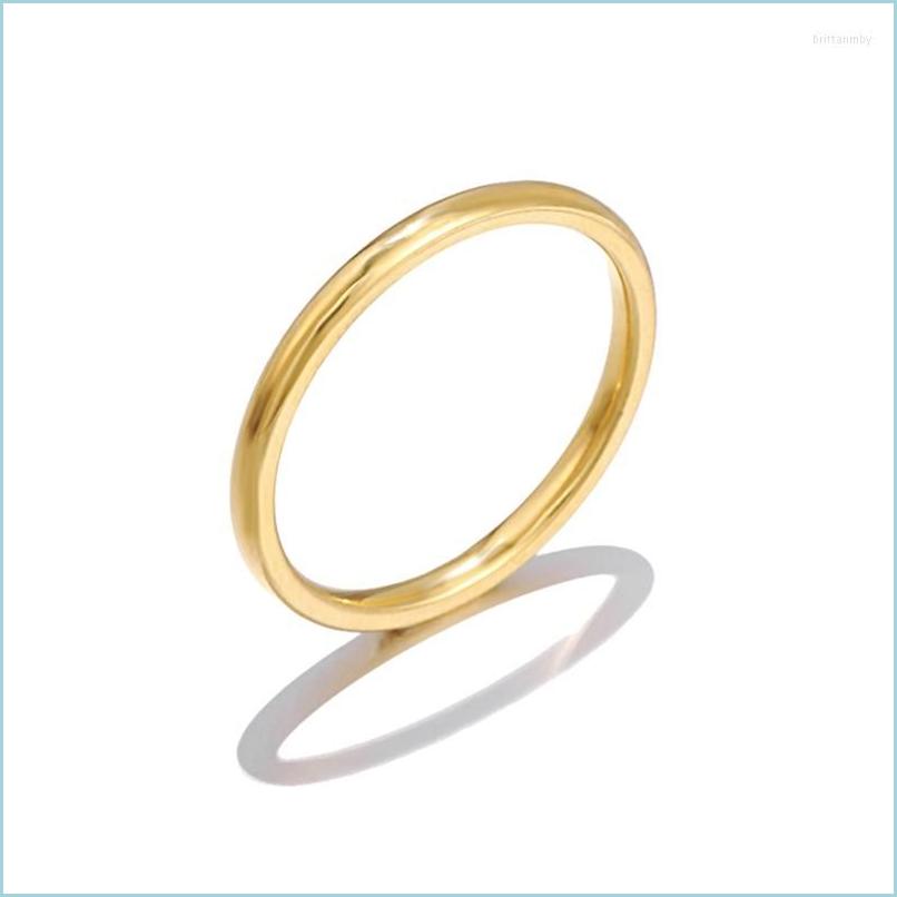 

Cluster Rings Cluster Rings 2Mm Classic Smooth Simple Wedding Couples Gold Sier Stainless Steel Ring For Women Korean Cute Jewelry G Dhxf9