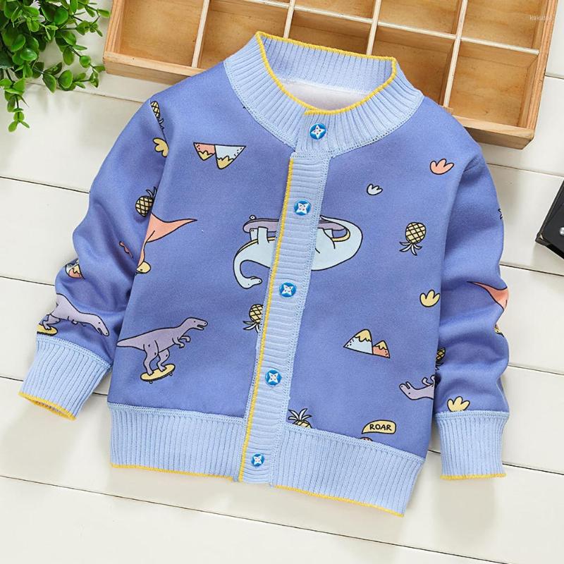 

Jackets Cartoon Children Knitting Cardigan Winter Autumn Kids Full Sleeve Sweaters For Boys Girls Baby Jacket With Plush Coat, L2