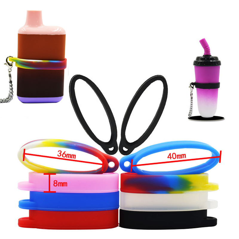 

40mm Vape Band Silicon Necklace O Ring Clips For Disposable Pen E Cig Pod Kit Box Mod String Neck Rope Chain Strap Vapor Vaporizer Silicone Lanyard Big Large 8 Colors