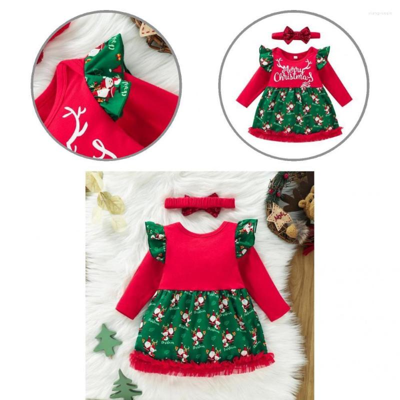 

Girl Dresses Cute Baby Dress Casual Knee Length Flexible Santa Claus Girls Infant Headband, 06m