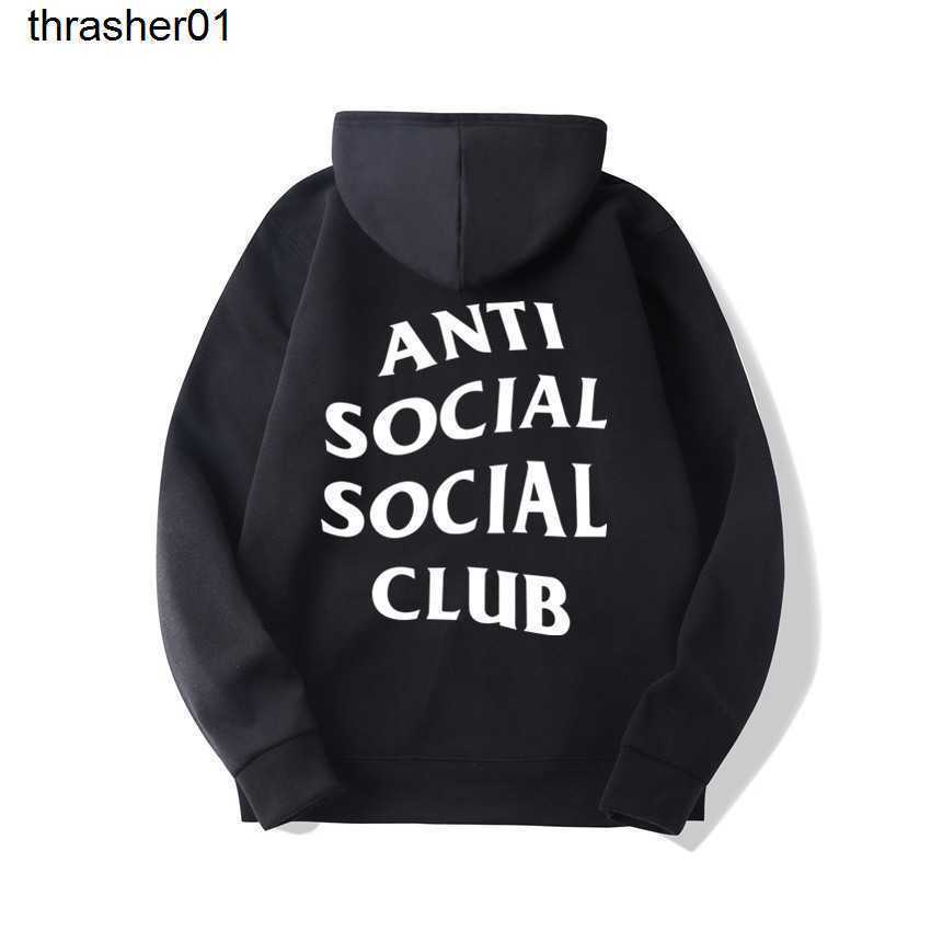 Sweat-shirts de créateurs masculins Assc à sweat à sweat Assc Anti Social Club's Pull à streetwear Streetwear Streetwear