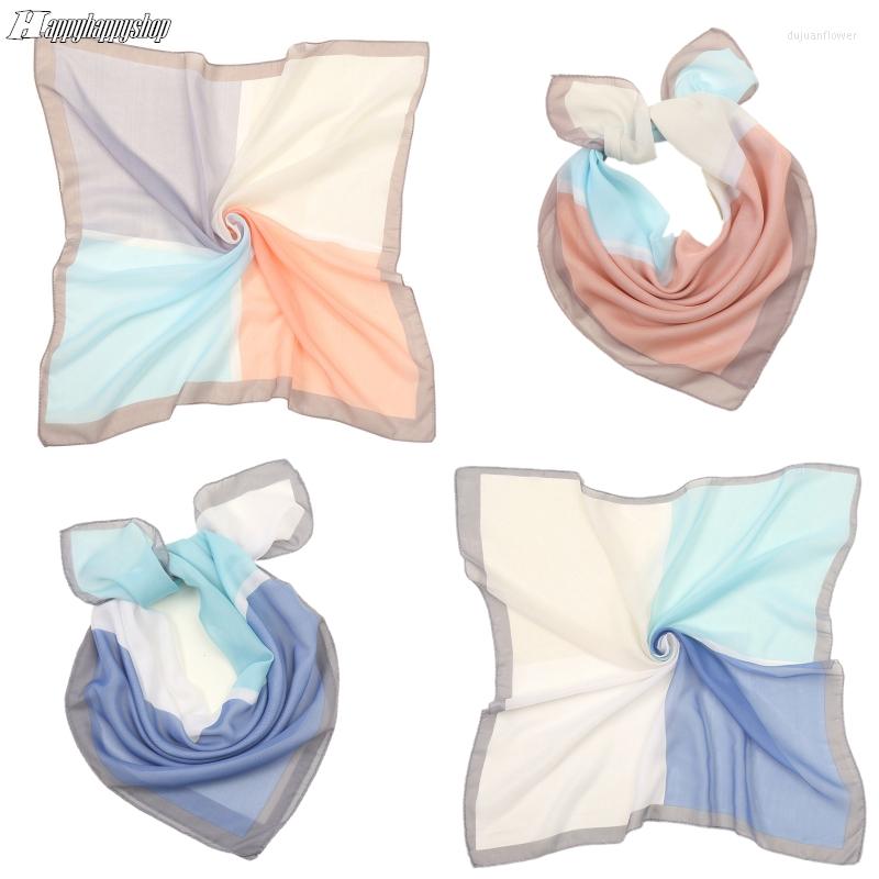 

Scarves 65cm Chiffon Square Scarf Patchwork Headscarf Muffler Neckerchief Women Accessories Female Headband Turbans Headwear