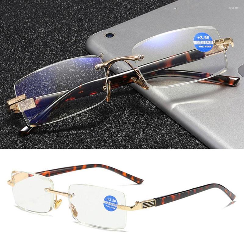 

Sunglasses Rimless Anti Eye Strain Blue Light Blocking Anti-blue Reading Glasses Diamond Cutting Lens Presbyopia Eyeglasses