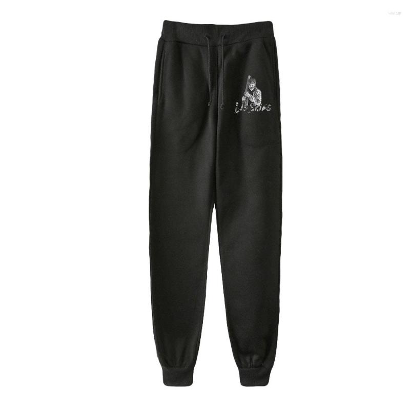 

Men's Pants WAWNI Lil Skies Elastic Waist Singer Printed Trousers Breathable Man/Woman Hip Hop Unique Casual, Black