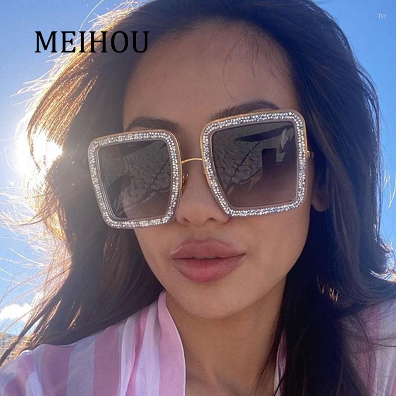

Sunglasses Luxury Big Crystal Women Shiny Irregular Gradient Sun Glasses Female Alloy Elegant Fashion Shades Oculos