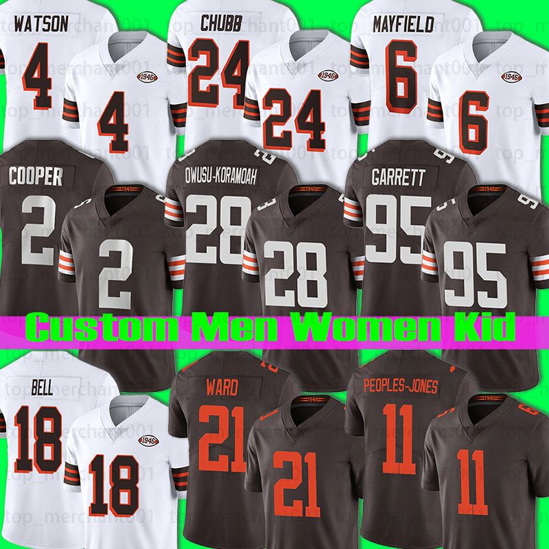 

CUSTOM Jacoby Brissett Nick Chubb Football Jersey Cleveland''Browns''Kareem Hunt Amari Cooper Jacob Phillips Cade Yorks Chester Rogers Corey, Custom men jersey+patch
