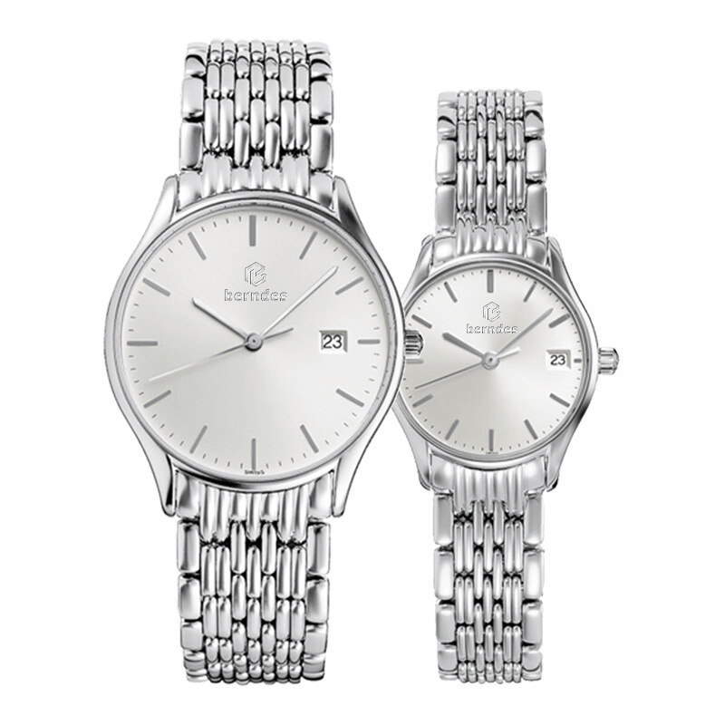 

Fashion couple watch Stainless steel quartz watch waterproof for dating Wedding anniversary gift, Color7