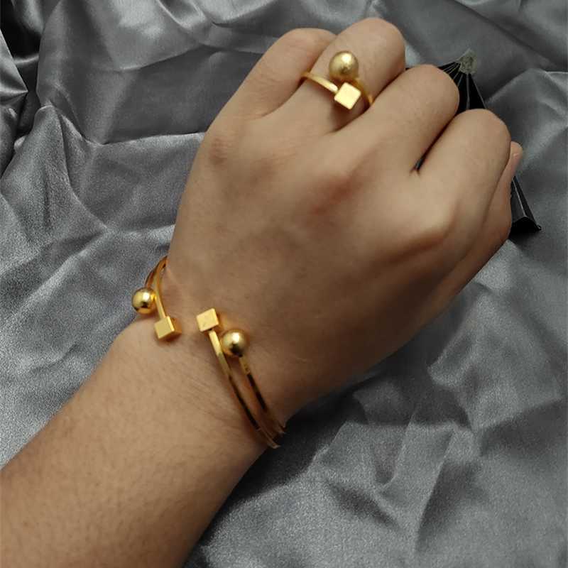 

Gold Bracelet with 24K Beads Ethiopian African Women Bracelet Square Jewelry Wedding Party Gift