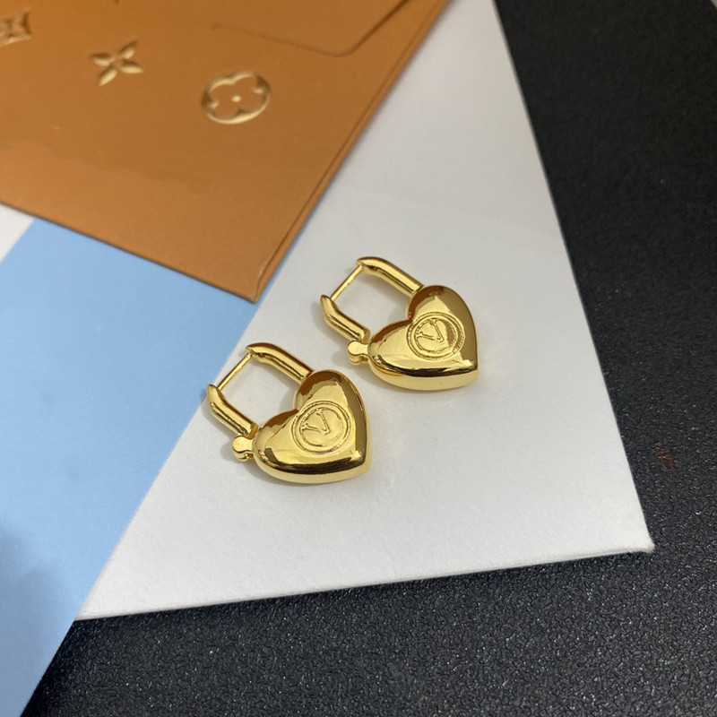 

With BOX Top Lock Pendant Women Designer Studs Titanium Steel Lover Earrings Gold Silver Gold Colors Hoop For Fashion Jewelry Wholesale