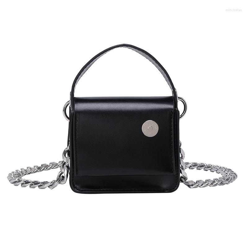 

Evening Bags GZM Women's Shoulder Street Chain Black Small Square Bag Magnetic Closure Lipstick Key Girls Mini Exquisite Pouch