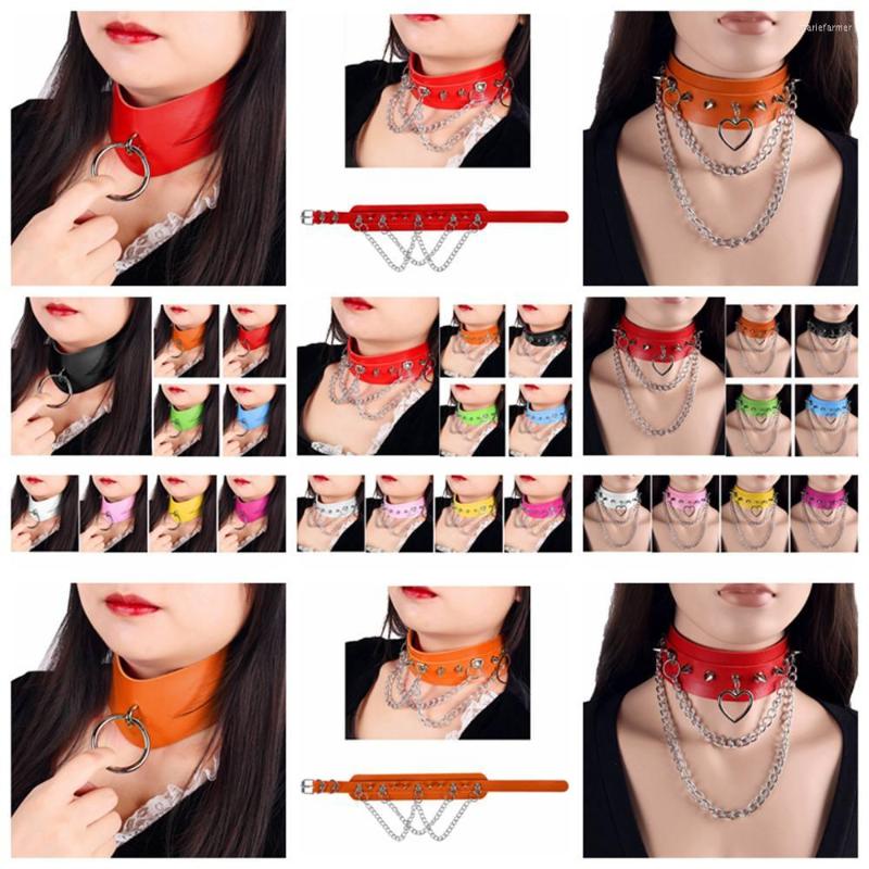 

Garters PU Leather Harness Woman Collar Necklace Metal Rivet Accessories Suspenders Belt Dance Rave Wear Costume Gothic Style, Pink