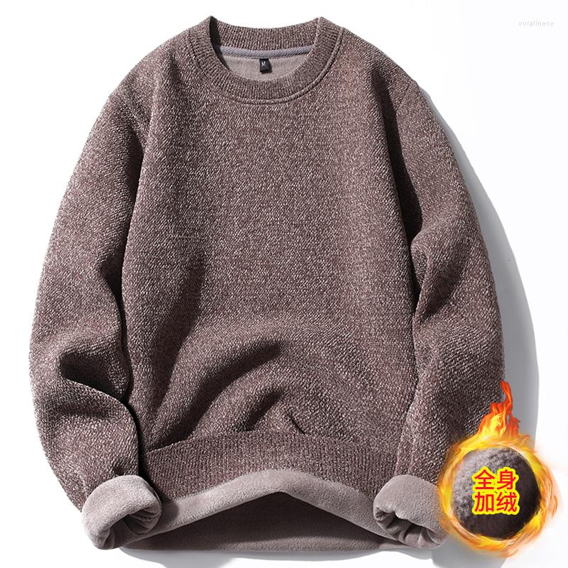 

Men's Sweaters Turtleneck Sweater Men's Autumn And Winter Pullover Loose Casual Fleece Thick Warm Wool Knitted Clothes, 8885 brown