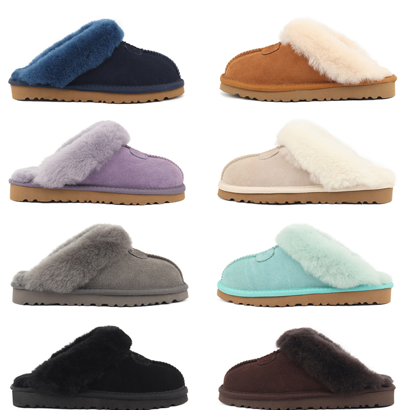 

Women warm fashion Cotton mop australia fur slippers black winter snow designer slide sandals No odor Resistance to cold, 10