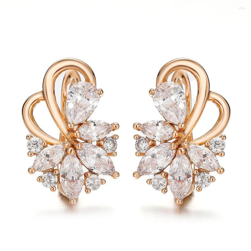 

Stud Earrings Exquisite Natural Zircon Ladies Fashion Jewelry Red White High Quality Party Wedding Dress Accessories