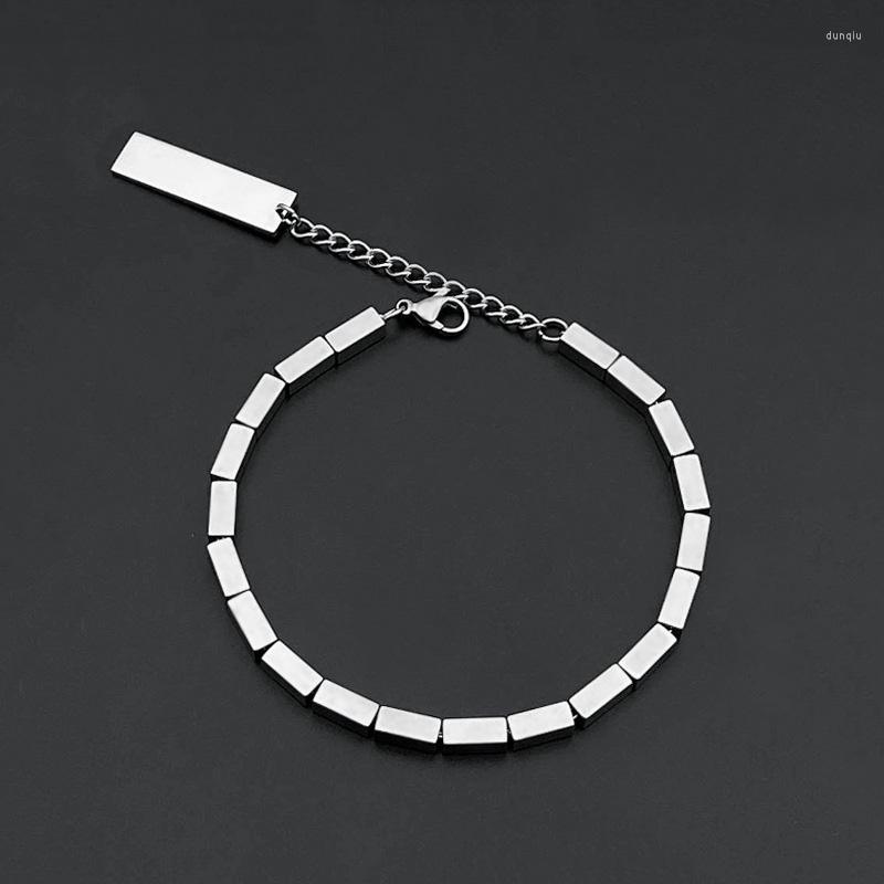 

Charm Bracelets Classic 4mm Geometric Stainless Steel Hollow Coin Bracelet Link Luxury Wedding Party Wristband Bangles Pulsera 18 5cm