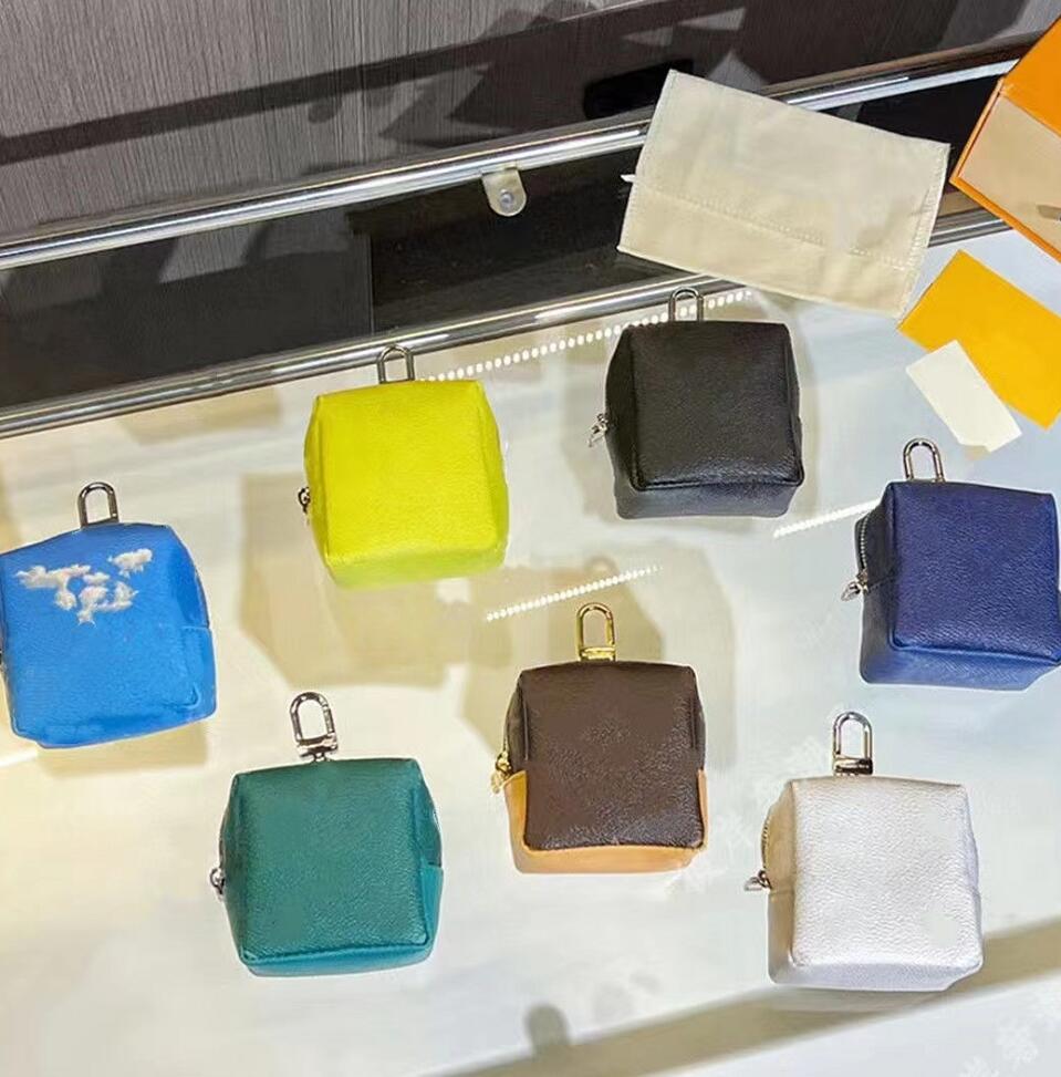

Mini Printing Leather Coin Purse Headset Packing Fashion Multi-Style Keychains Women Change Purse Keys Chain Bags Backpack Key Case Pendant Accessories, 01