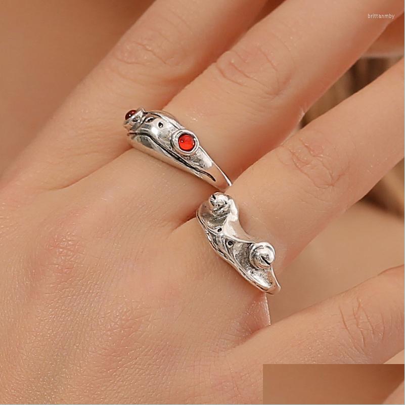 

Cluster Rings Cluster Rings Trendy Creative Vintage Copper Opening Frog For Women Adjustable Sier Color Animal Joint Ring 2022 Fashi Dhwno