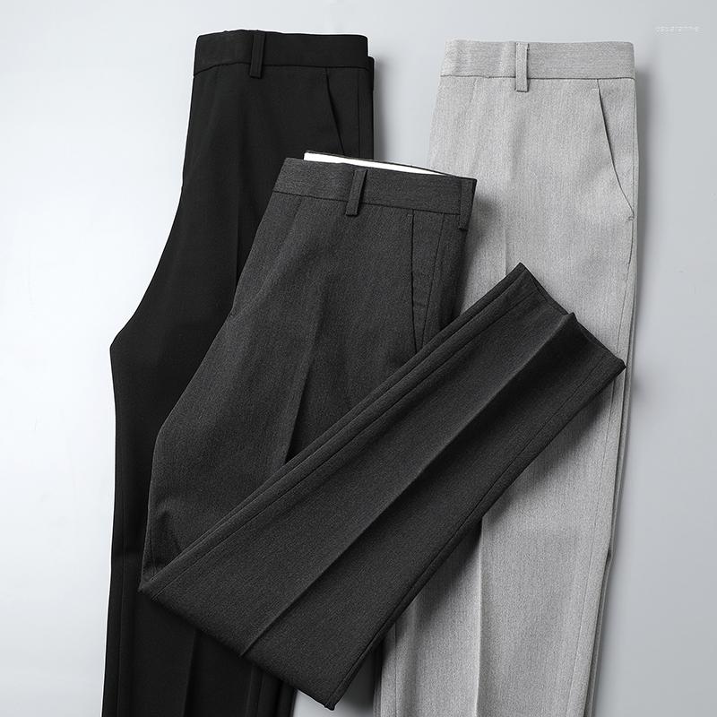 

Men's Suits Men's Trousers Korean Version Of Self-cultivation All-match Drape Casual Pants Male Youth Trend Non-iron Feet, Black