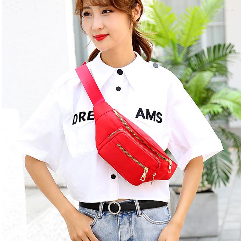 

Waist Bags Women's Bag Waterproof Oxford Cloth Large Capacity Multi Compartment Women Single Shoulder Chest Sports Fitness Wallet, Black
