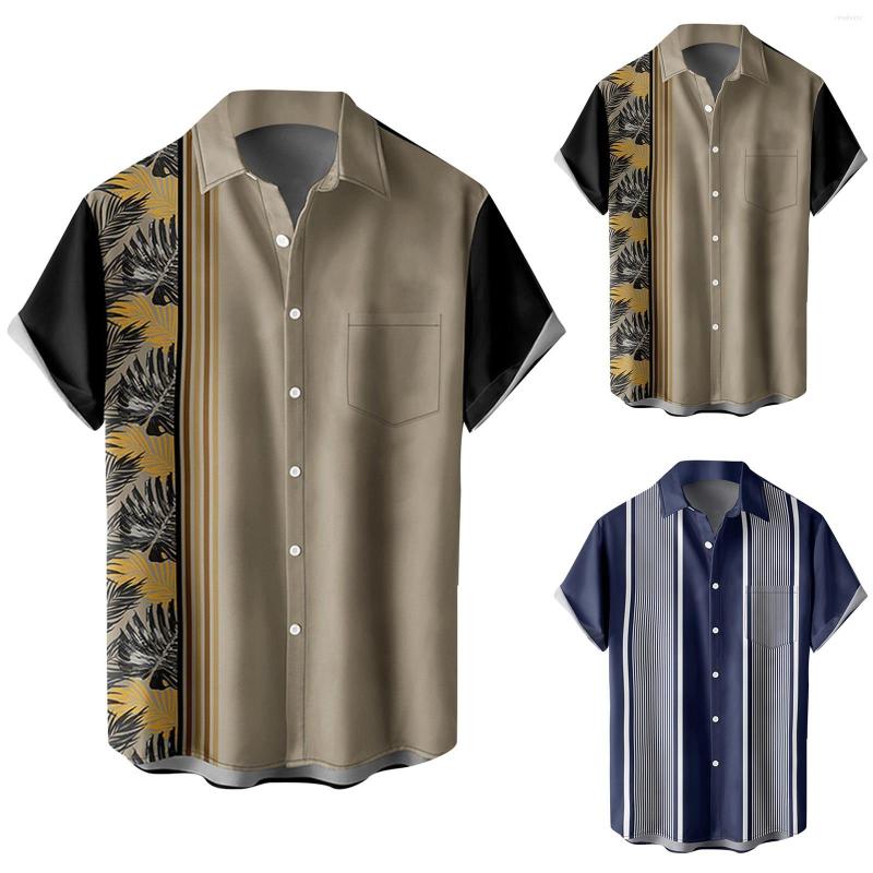 

Men's Casual Shirts Long Sleeve Lightweight Shirt Men Mens Fashion And Leisure 3D Digital Printing Buckle Lapel Short Top, Blue