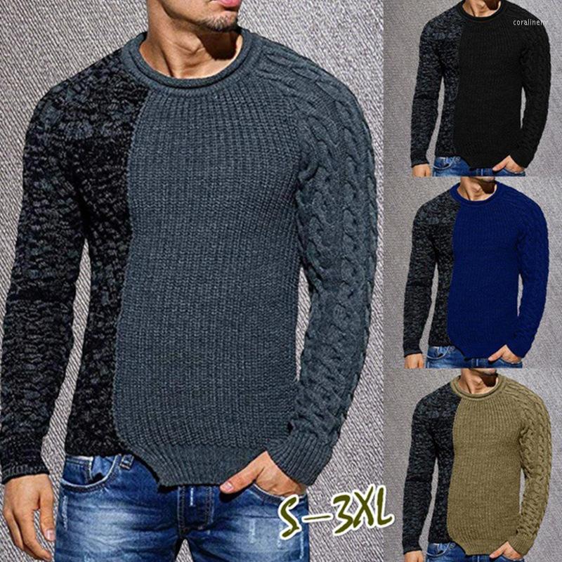 

Men' Sweaters Men' Color Blocking Sweater 2022 Autumn Winter Round Neck Long Sleeve Knitting, Black