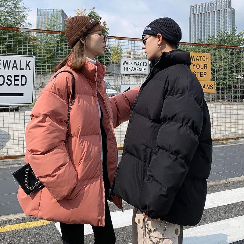 

Men's Down Winter Jacket Men Warm Fashion Casual Couple Stand-up Collar Coat Streetwear Loose Korean Short Mens Parka -5XL, Black