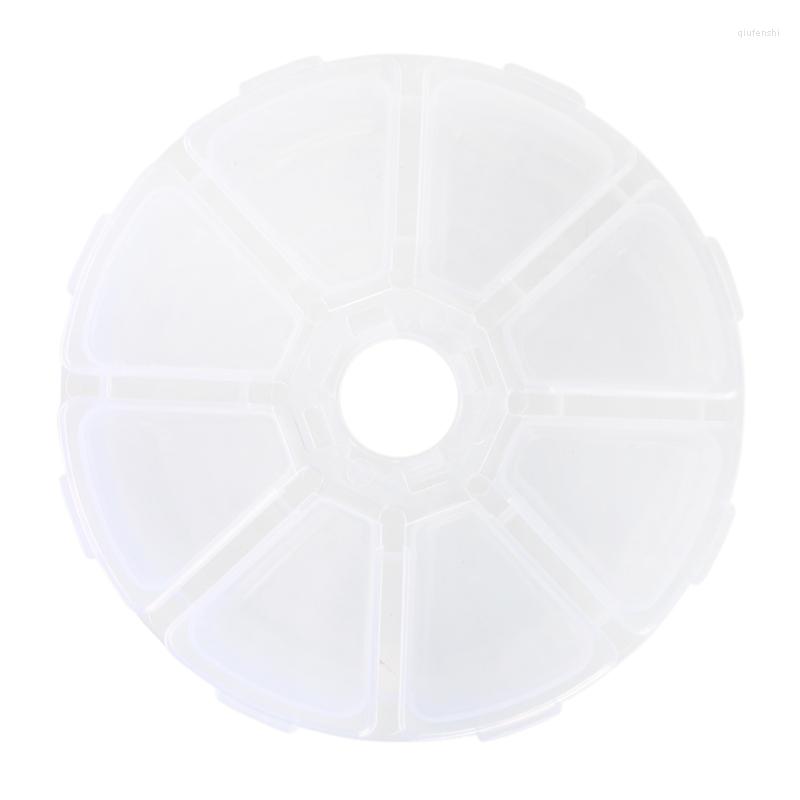 

Jewelry Pouches 8 Slots Storage Box Case Organizer Display Bead Cosmetic Clear Round