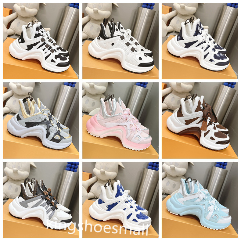 

7A Top-quality casual Shoes Lace-Up Running Trainers Gym Sneakers TPU Soled White Women Travel 100% Leather Fashion Lady Designer Platform Letters Size 35-41, Color 1.1