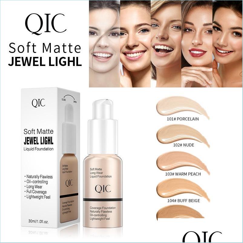 

Foundation 5 Colors Liquid Foundation Concealer Face Naturally Flawless Matte Oilcontrol Waterproof Long Lasting Cream 30Ml Drop Del Dhw4M, As the pics showed