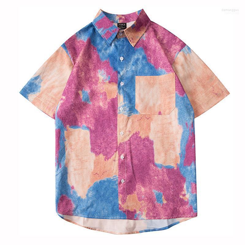 

Men's Casual Shirts Men's 2022 Summer Floral Men Holiday Beach Hawaiian Style Print Short Sleeve Shirt Fashion Losse Tees Tops, Blue