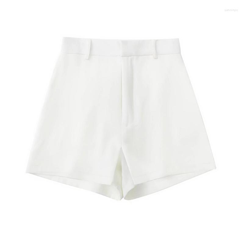 

Women's Shorts Women's Huaxiafan Women Fashion Front Pleated White Skirts Vintage High Waist Zipper Female Skort MujerWomen's, Multi