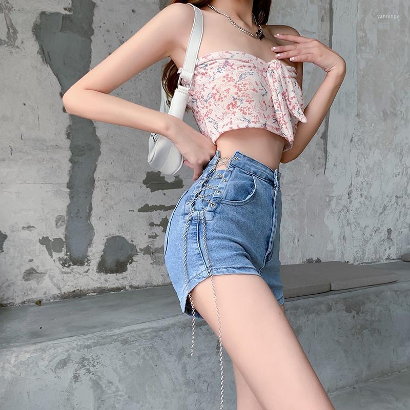 

Women' Shorts Women' Women Lace Casual High Waist Straight Jeans Summer Pockets Slim Female Blue Denim Ladies Street Bottoms, White