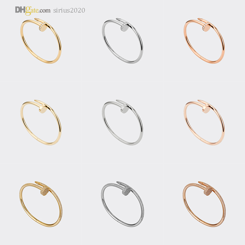 

Nail Bracelets Women Designer Bracelet Carti Mens Bangle Diamond Luxury Jewelry Titanium Steel Gold-Plated Never Fade Not Allergic Gold/Silver/Rose 21491608
