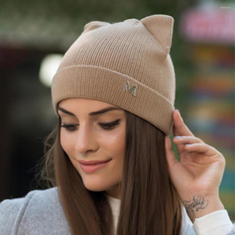 

Hats Ladies Hat Solid Color Women Beanie Good Stretch Crimping, White