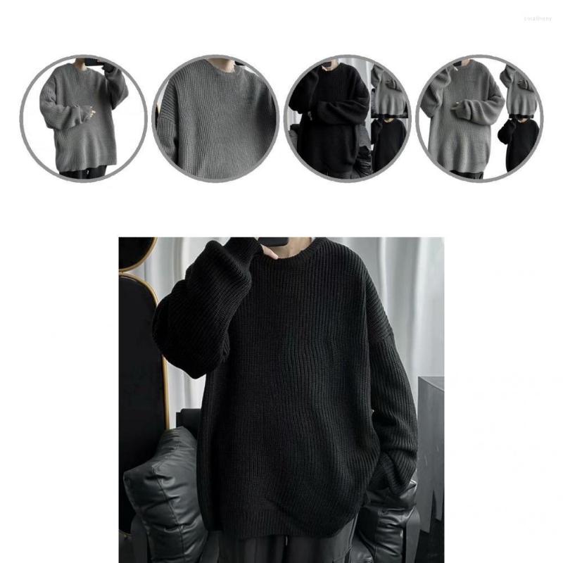 

Men's Sweaters O Neck Loose Stretchy Men Sweater For Students Fall, Black