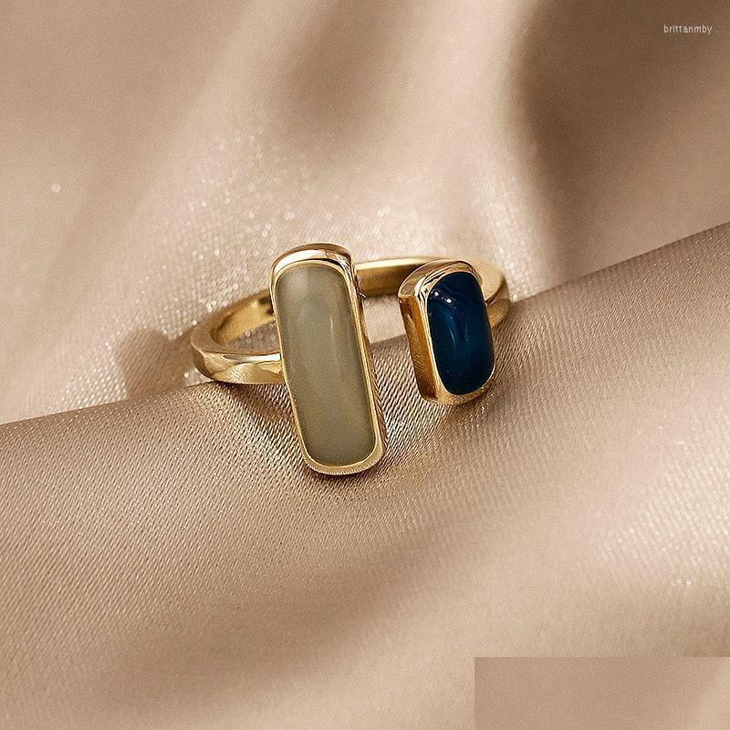 

Cluster Rings Cluster Rings French Elegant Contrast Color Drip Oil Metal Ring Fashion Jewelry Simple Womens Opening Adjustable Daily Dh5Y1