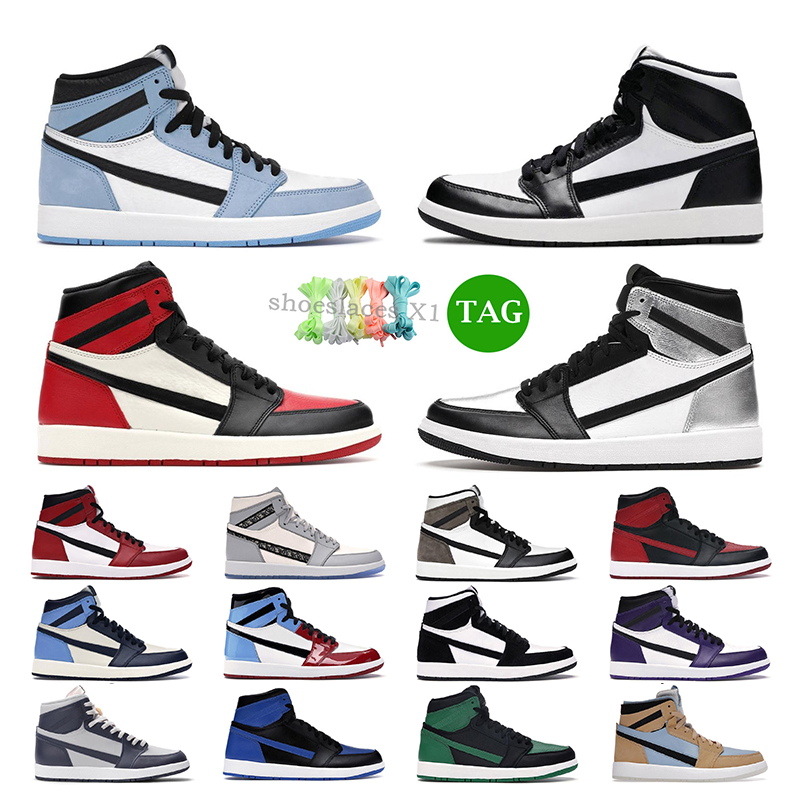 

Designer mens basketball shoes 1s Dark Mocha University Blue Bred Patent Grey Fog White Black women outdoor sports sneakers, 18