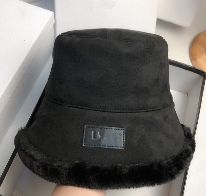 

Winter Mink Push Thicken Bucket Hat Suede Leather Bucket Hat Fashion Korean Style Casual Hat, Aspic