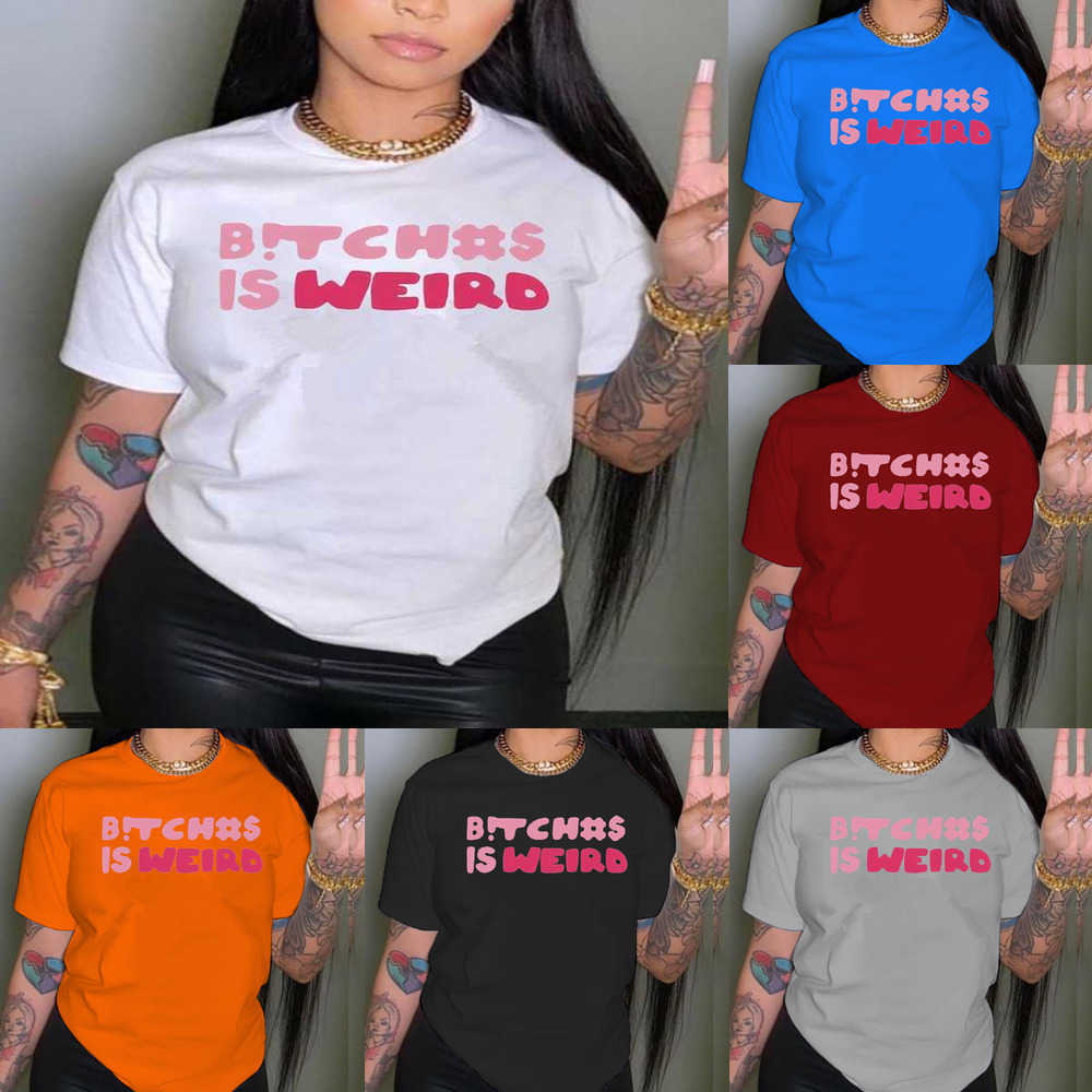 

Women' T Shirts Printed Round Neck Letter Ladies Top Tee White T-shirt For Woman Ladies, Orange