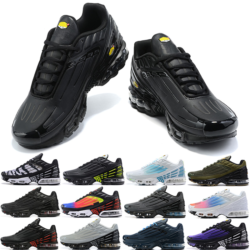 

TN Airmax Plus 3 Running Shoes Men Women Max Terrascape Triple Black White Psychic University Blue Hyper Jade Midnight Navy Mens Trainers Outdoor Sports Sneakers, With original box