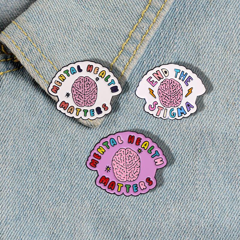 

Brooches Mental Health Matterss Enamel Pin End The Stigma Anxiety Awareness Psycherapy Brooch Positive Happy Reminder Badge Gift